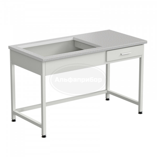 Приставка для весового стола 1200х600х750 мм, раб. поверхность - белый ламинат (весовой стол слева)