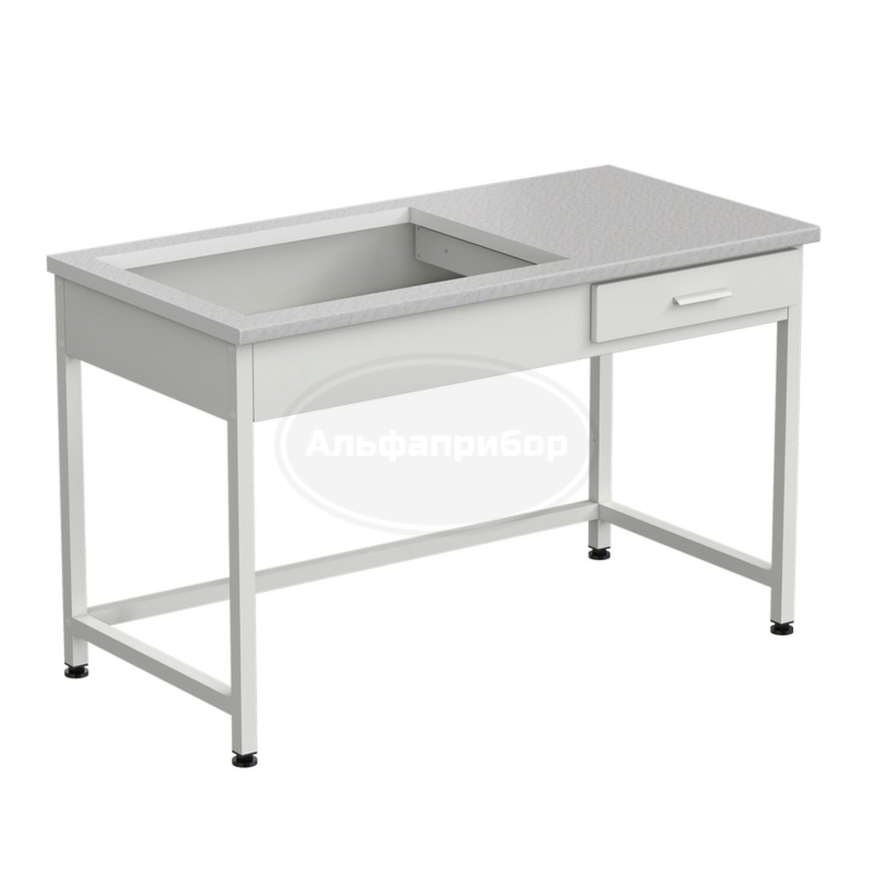 Приставка для весового стола 1200х600х750 мм, раб. поверхность - белый ламинат (весовой стол слева)