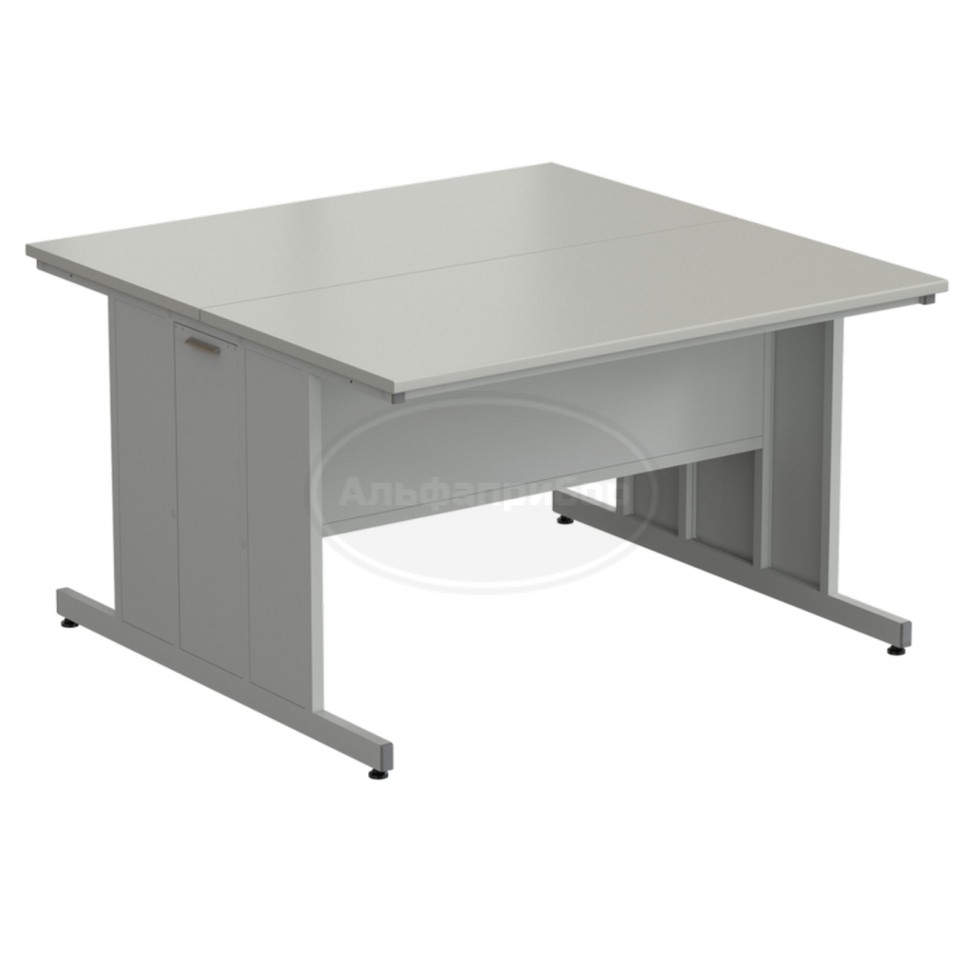 Стол островной 1500х1500х900 мм, раб. поверхность - серый ламинат