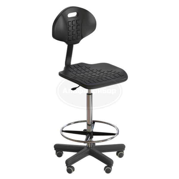 Стул лабораторный на роликах (высота 620-760 мм) (полиуретан)