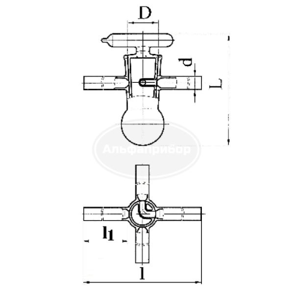 Кран вакуумный 4-х ходовой Д29
