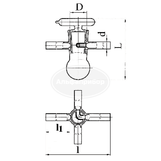 Кран вакуумный 4-х ходовой Д29