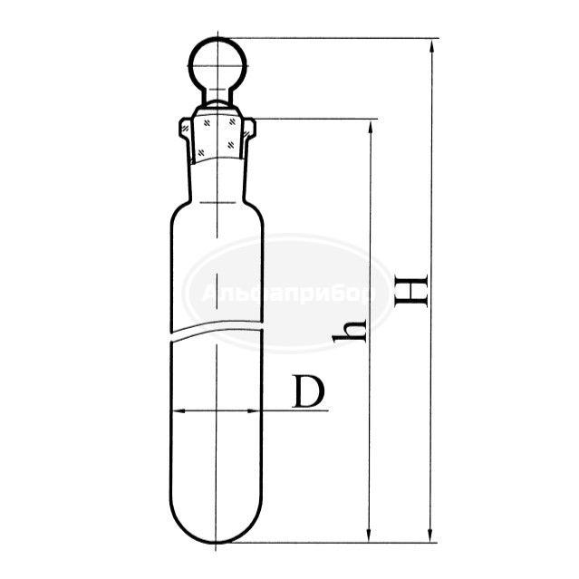 Пробирка с пробкой, эскиз 2-876