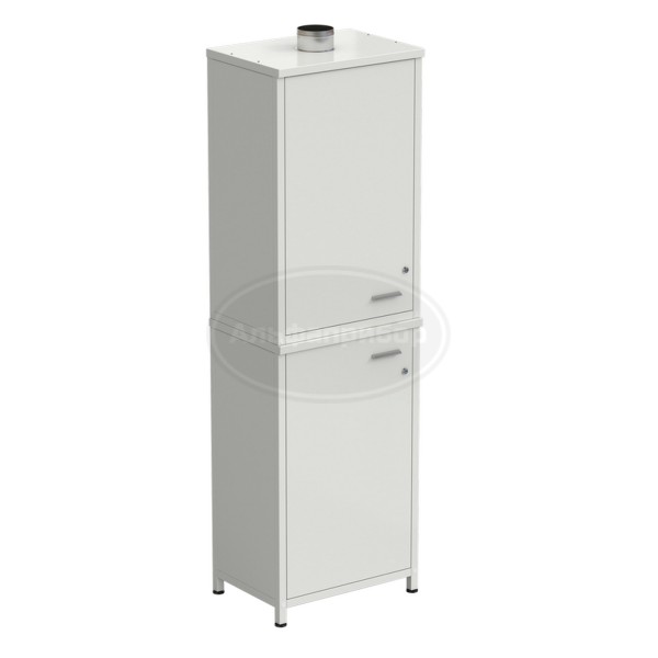 Шкаф для реактивов 2 секции, 2 двери 605х435х1970 мм, белый