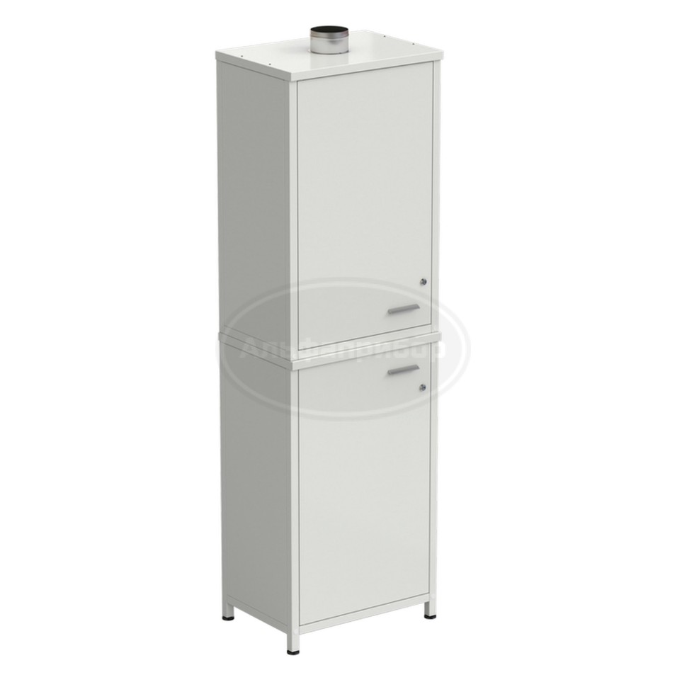 Шкаф для реактивов 2 секции, 2 двери 605х435х1970 мм, белый