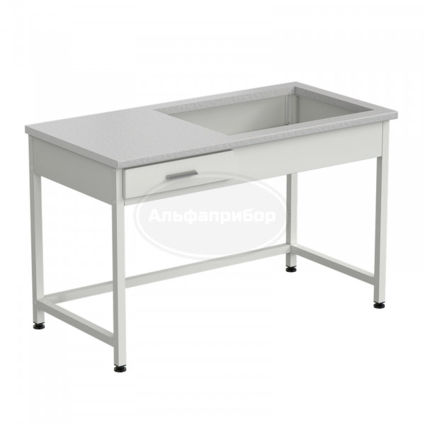 Приставка для весового стола 1200х600х750 мм, раб. поверхность - белый ламинат (весовой стол справа)