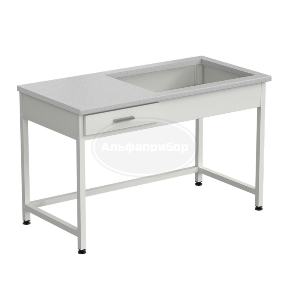 Приставка для весового стола 1200х600х750 мм, раб. поверхность - белый ламинат (весовой стол справа)