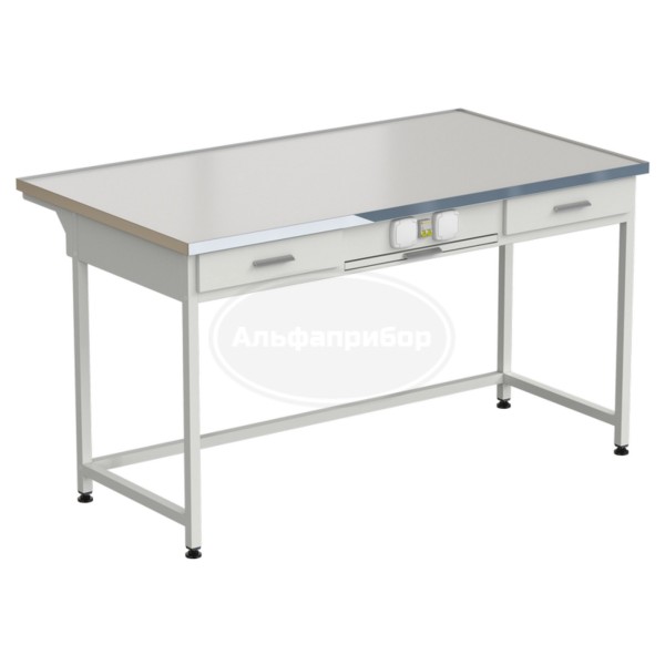 Стол приборный с выдвижным столиком, 2 ящиками и электрикой 1515х850х850 мм, раб. поверхность - Labgrade-лайт