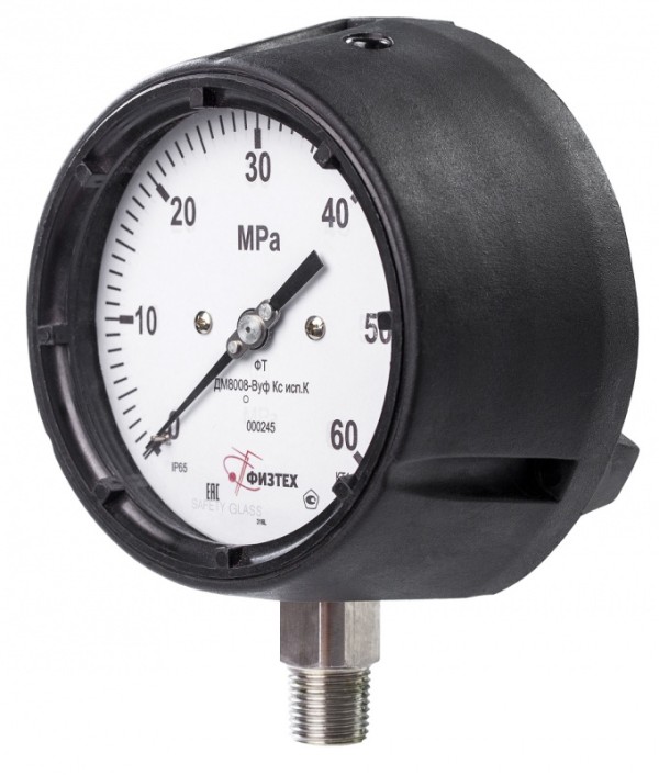 Вакуумметры, мановакуумметры, манометры кислотостойкие ДВ8008-ВУф Кс, ДА8008-ВУф Кс, ДМ8008-ВУф Кс исп К Без заполнения