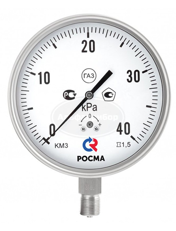 Манометр коррозионностойкий для измерения низких давлений газов КМВ-32 Кс