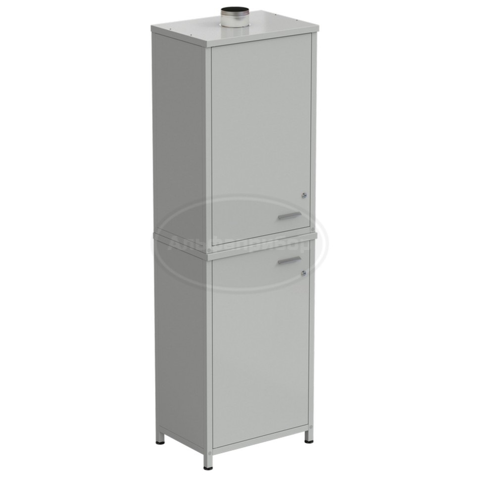 Шкаф для реактивов 2 секции, 2 двери 605х435х1970 мм, серый