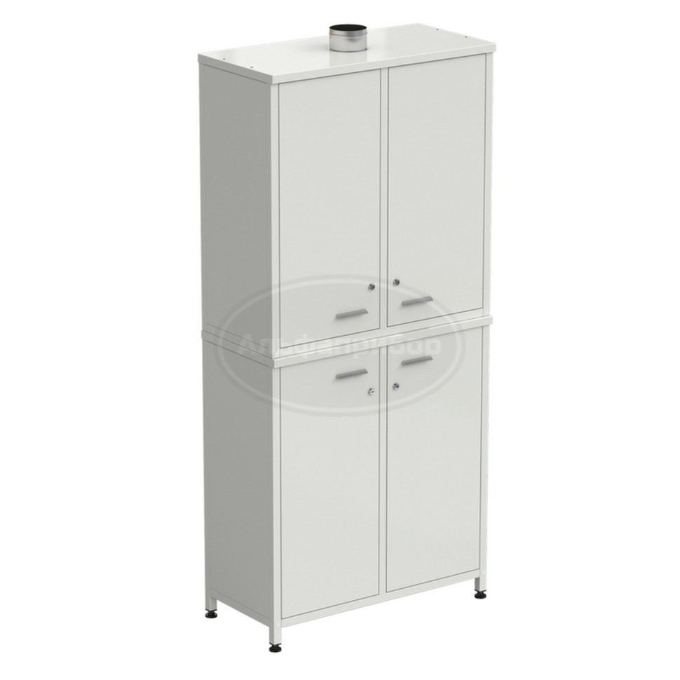 Шкаф для реактивов 2 секции, 4 двери 905х435х1970 мм, белый