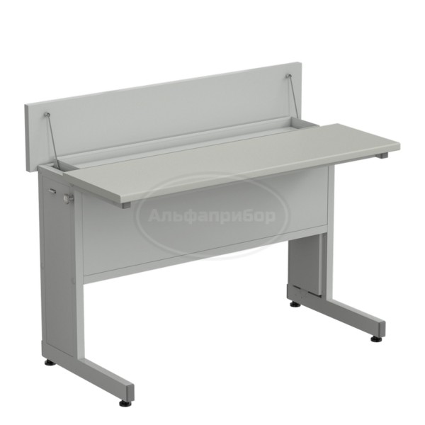 Стол ученический с откидной крышкой 1200x600x950 мм, раб. поверхность - серый ламинат