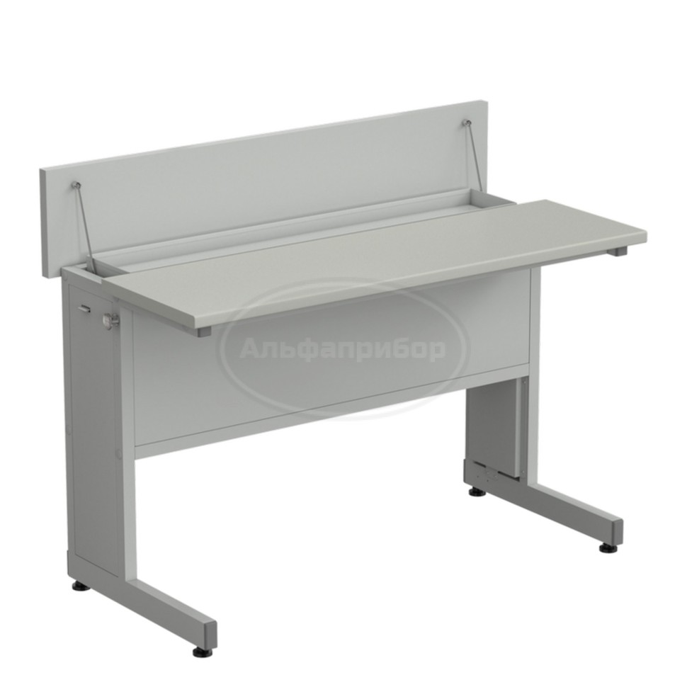 Стол ученический с откидной крышкой 1200x600x950 мм, раб. поверхность - серый ламинат