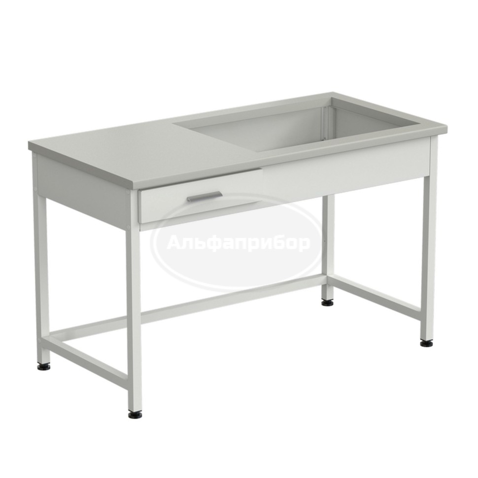 Приставка для весового стола 1200х600х750 мм, раб. поверхность - серый ламинат (весовой стол справа)