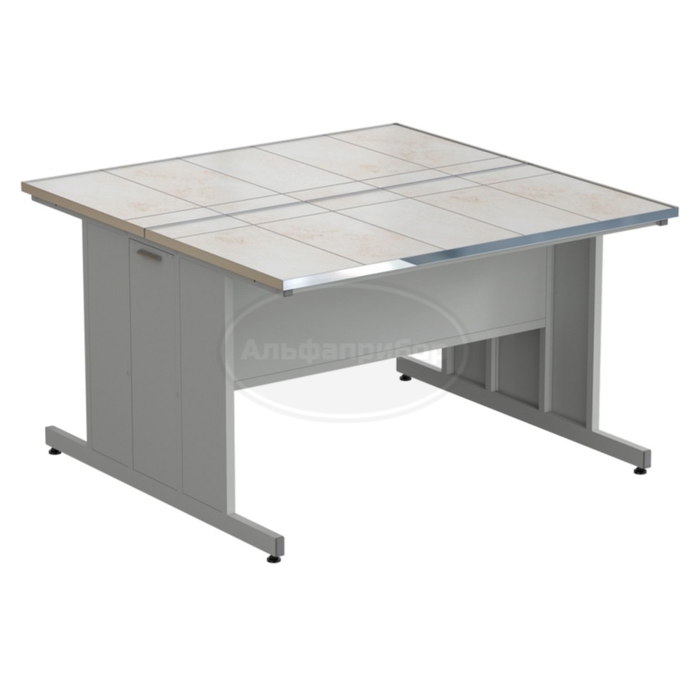 Стол островной 1515х1500х900 мм, раб. поверхность - керамика