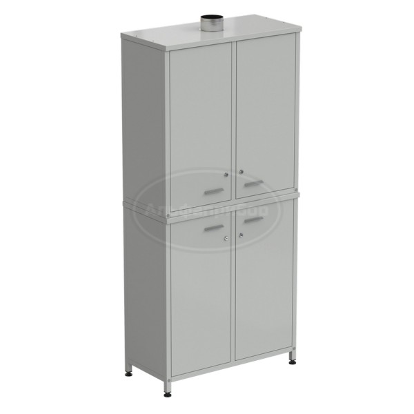 Шкаф для реактивов 2 секции, 4 двери 905х435х1970 мм, серый