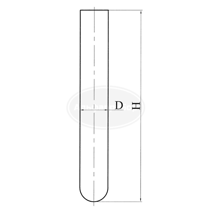 Пробирка типа П2 15*180 ТС, эскиз 2-791-14