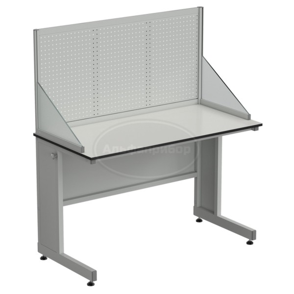 Стол ученический с перфорированным экраном и бортиками 1200х600х1360 мм, раб. поверхность - Labgrade