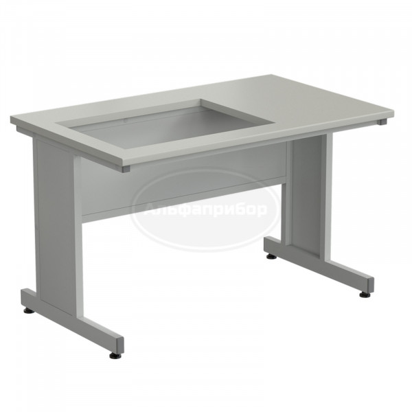 Приставка для весового стола 1200х750х750 мм, раб. поверхность - серый ламинат (отверстие для весового стола слева)