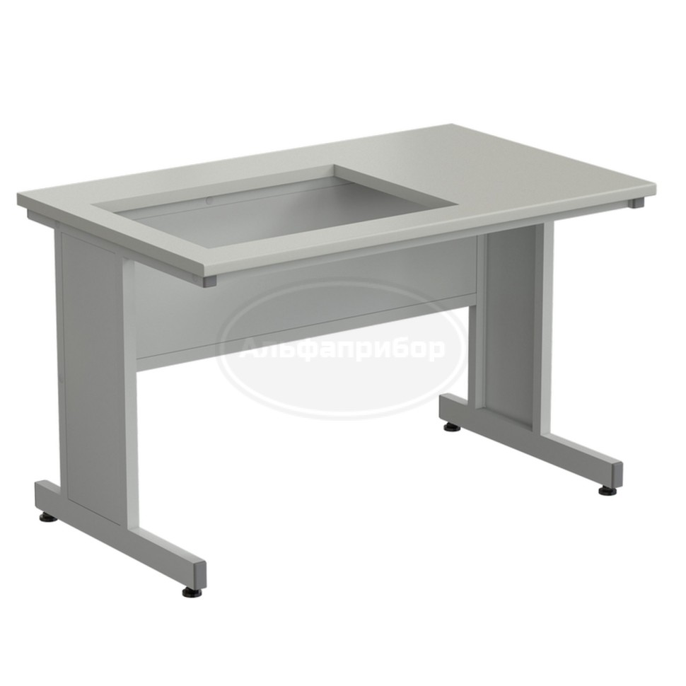 Приставка для весового стола 1200х750х750 мм, раб. поверхность - серый ламинат (отверстие для весового стола слева)