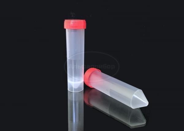 Пробирка коническая (центрифужная) 50 мл ПП с завинчивающейся крышкой, юбкой устойчивости, нестерильная в индивидуальной упаковке (350 шт.)