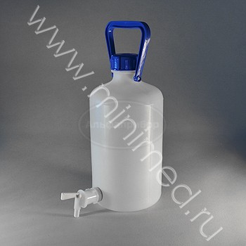 Емкость общелабораторного применения (бутыль) 5 л., ПЭВП, с краном, с завинчивающейся крышкой, с ручкой, Aptaca, упаковка 1/10шт