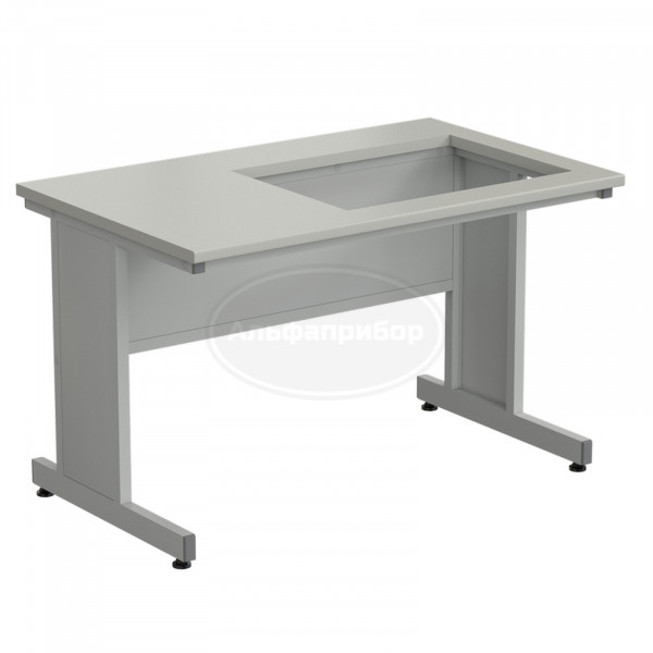 Приставка для весового стола 1200х750х750 мм, раб. поверхность - серый ламинат (отверстие для весового стола справа)