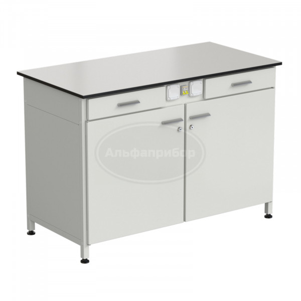 Стол-тумба с электрикой (2 ящика + 2 двери) 1200x600x850 мм, раб. поверхность - Labgrade
