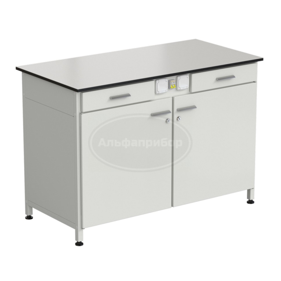 Стол-тумба с электрикой (2 ящика + 2 двери) 1200x600x850 мм, раб. поверхность - Labgrade