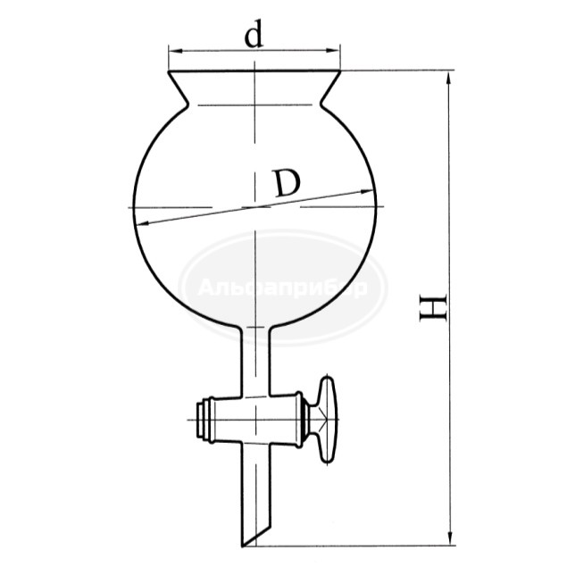 Воронка к экстрактору 500мл горловина 75мм ГФ 6.412.159