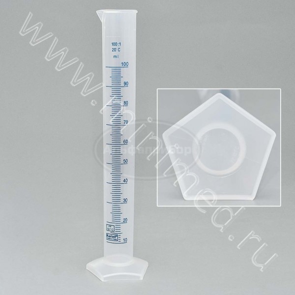 Цилиндр 100мл с делениями высокий, п/п, Kartell, упаковка 1/30шт