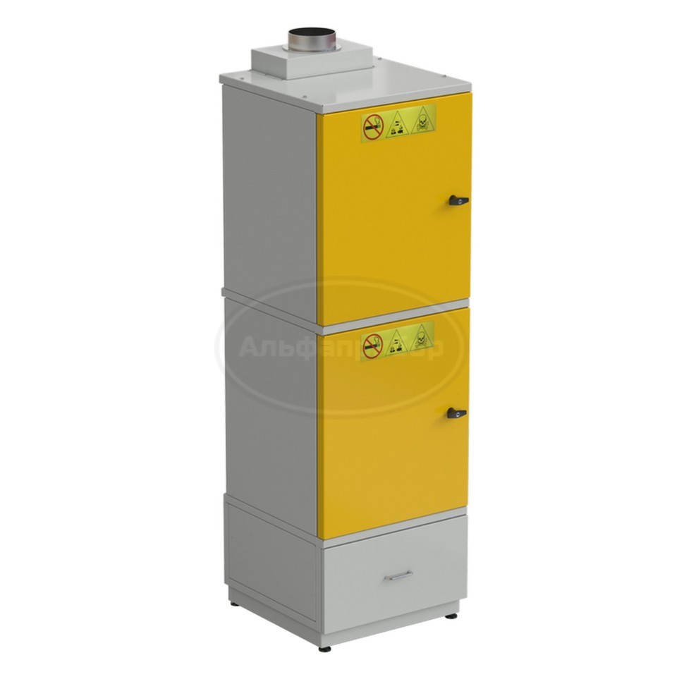 Шкаф для хранения опасных веществ 600х600х1950 мм (кислот и горючих жидкостей), серый