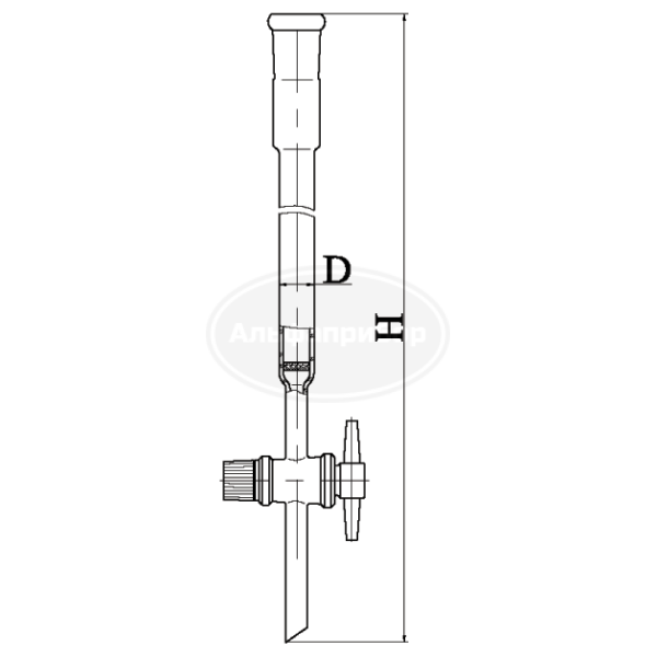 Колонка хроматографическая с ФКП-20-ПОР 40, эскиз 2-912-01