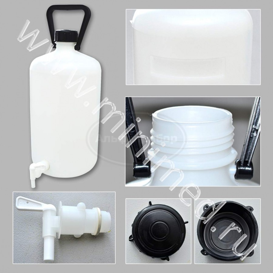 Бутыль с краном 50л, ПЭВП, с завинчивающейся крышкой, с ручкой, LAMAPLAST, упаковка 1шт