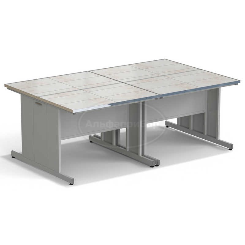 Стол островной 2424х1500х900 мм, раб. поверхность - керамика