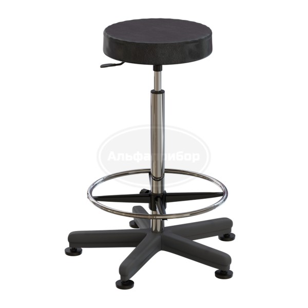 Табурет лабораторный на опорах (высота 620-760 мм) (кожзам)