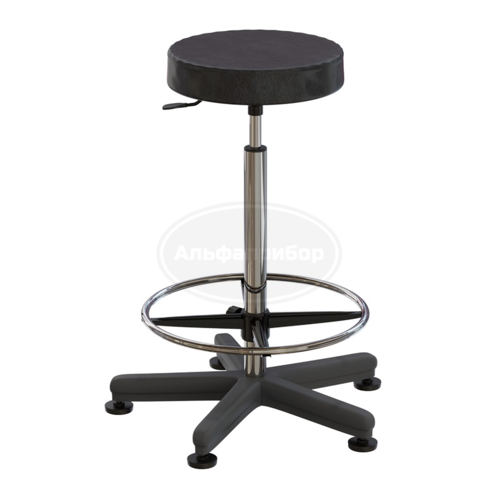 Табурет лабораторный на опорах (высота 620-760 мм) (кожзам)