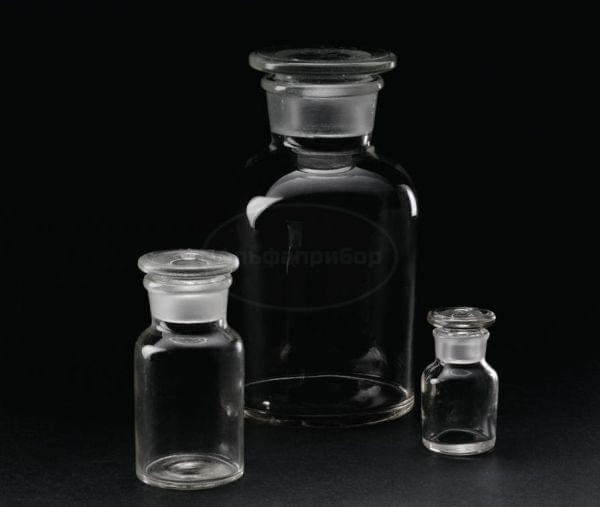 Склянка с притертой пробкой 1000 мл широкое горло светлая