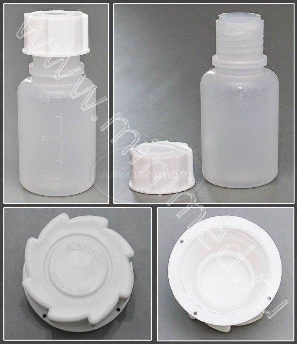 Банка для реактивов 100мл, с делениями широкогорлая, с крышкой, п/п, Kartell, упаковка 1/100шт