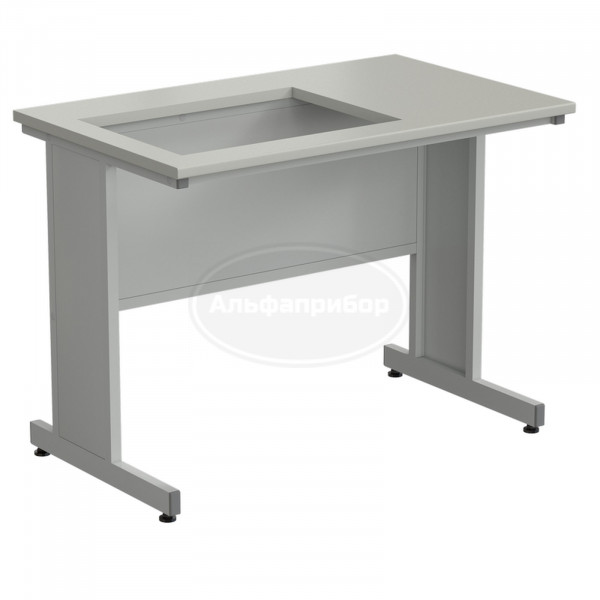 Приставка для весового стола 1200х750х900 мм, раб. поверхность - серый ламинат (отверстие для весового стола слева)