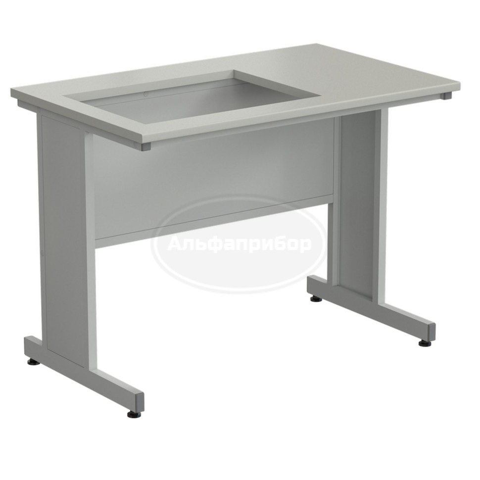 Приставка для весового стола 1200х750х900 мм, раб. поверхность - серый ламинат (отверстие для весового стола слева)