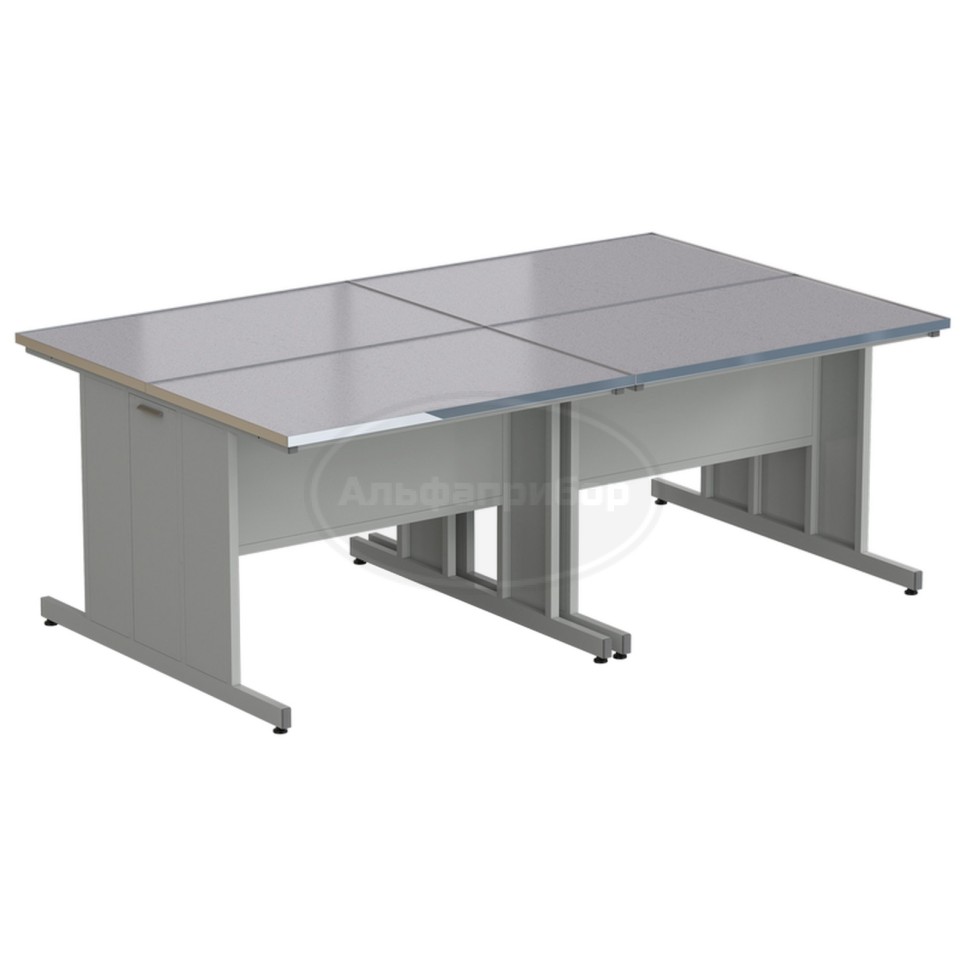 Стол островной 2424х1500х900 мм, раб. поверхность - монолитный керамогранит