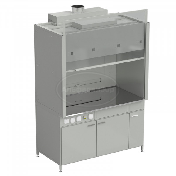 Шкаф вытяжной без подвода воды 1500х900х2145 мм, раб. поверхность - нержавеющая сталь