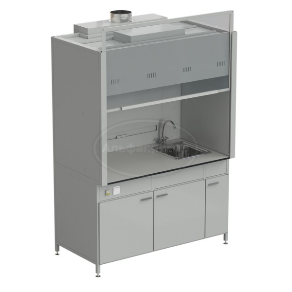 Шкаф вытяжной с мойкой из НС и смесителем 1500х900х2145 мм, раб. поверхность - Labgrade