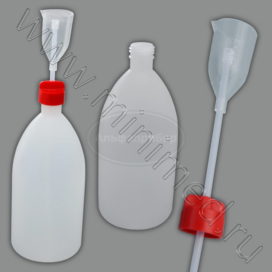 Бутылка-дозатор град. объема п/э1000мл с крышкой и контейнером ПМП 25мл, Kartell, упаковка 1/10шт