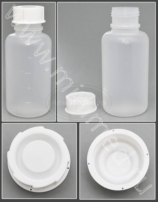 Банка для реактивов 500мл, с делениями широкогорлая, с крышкой, п/п, Kartell, упаковка 1/25шт