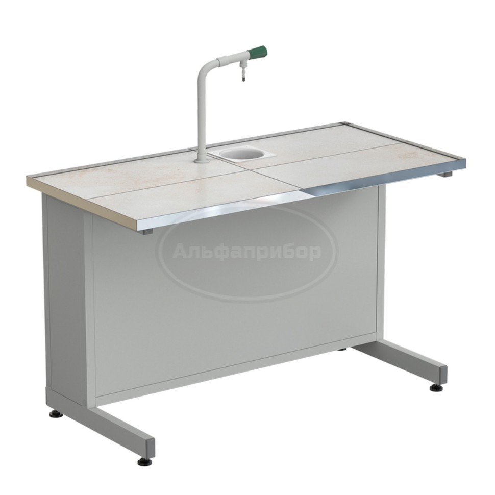 Стол ученический с подводом воды 1212х610х760 мм, раб. поверхность - керамика