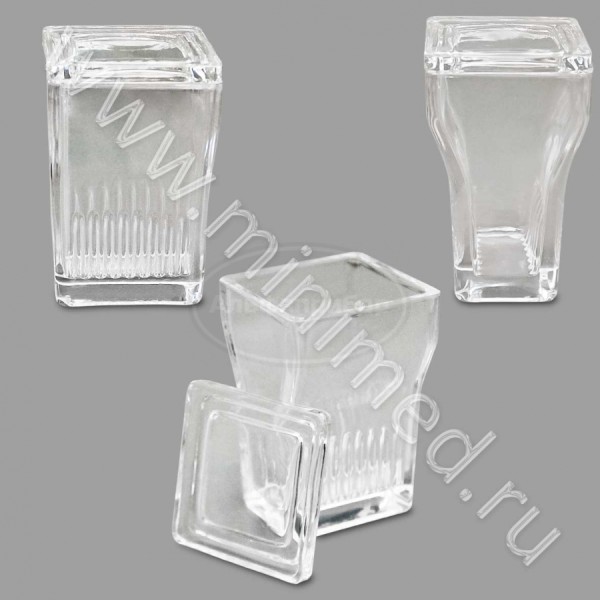 Емкость стеклянная 50*52*86мм, на 9 стекол вертикально, упаковка 20шт