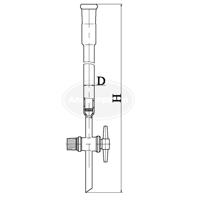Колонка хроматографическая с ФКП-90-ПОР 40, эскиз 2-912-04